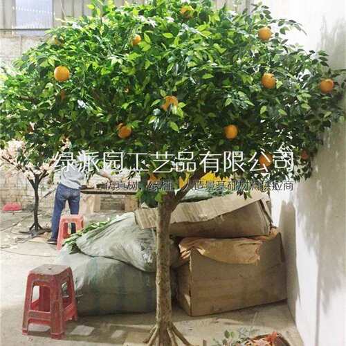 仿真橘子树柚子树家居饰品装饰果枝水蜜桃枝假花桃子橱柜展示摆件