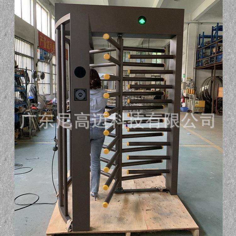 工地监狱小区栅栏防尾随不锈钢全高十字旋转门人行通道转闸门
