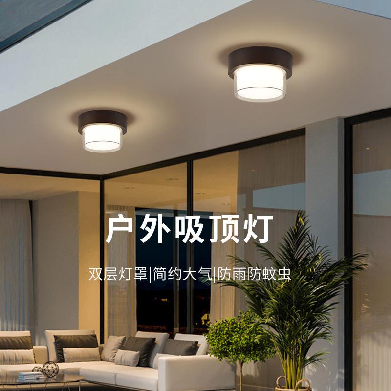 楼梯过道灯防水庭院入户灯吸顶灯走廊阳台凉亭户外大门别墅复古无
