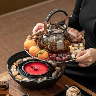 家用电陶炉 冬天围炉煮茶器具全套茶壶蒸煮茶器茶炉子专用烤茶套装