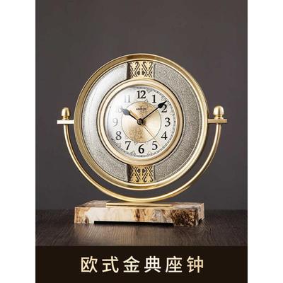美式欧式老旧台钟ri0t轻钟表奢座钟复古摆放摆件家用石英台式客厅