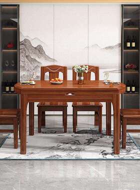 新LH-301餐中式实木餐桌转盘用家12人酒橡店饭桌现代大简约木圆桌