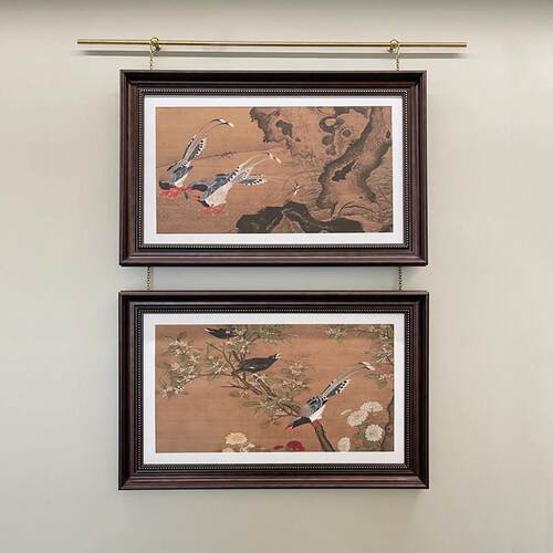 挂画 画器轨道法式覆古设计师吊炼挂画 画杆玄关装饰画 画DIY黄铜