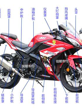 小忍者6代外壳全套导流罩油箱2代V6头罩大灯仪表罩大灯前围大护板