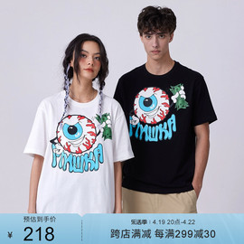 MISHKANYC大眼球美式潮牌品牌夏季短袖T恤男女士圆领宽松显瘦纯棉