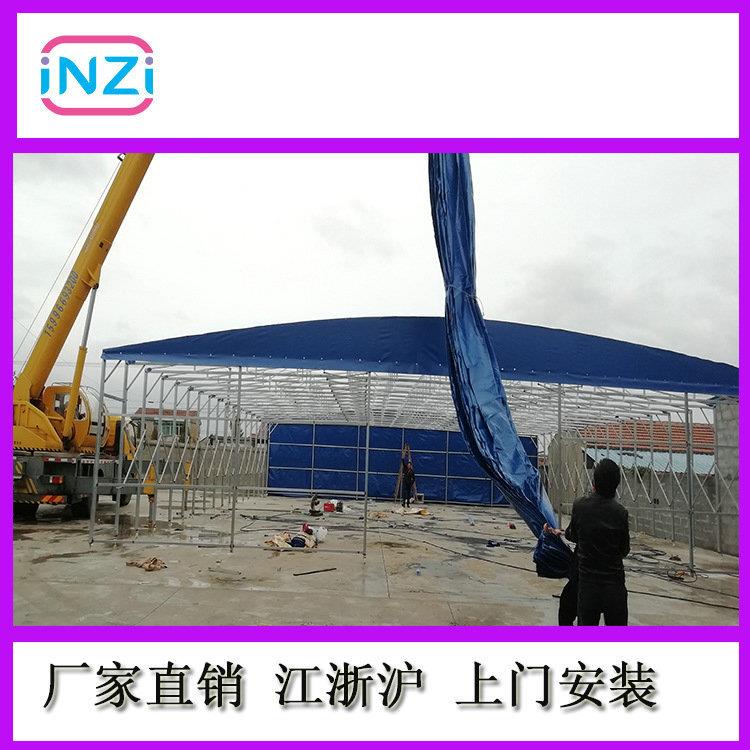 户外车棚停车棚遮阳雨棚移动推拉蓬伸棚临时仓库遮阳防雨帐篷折叠