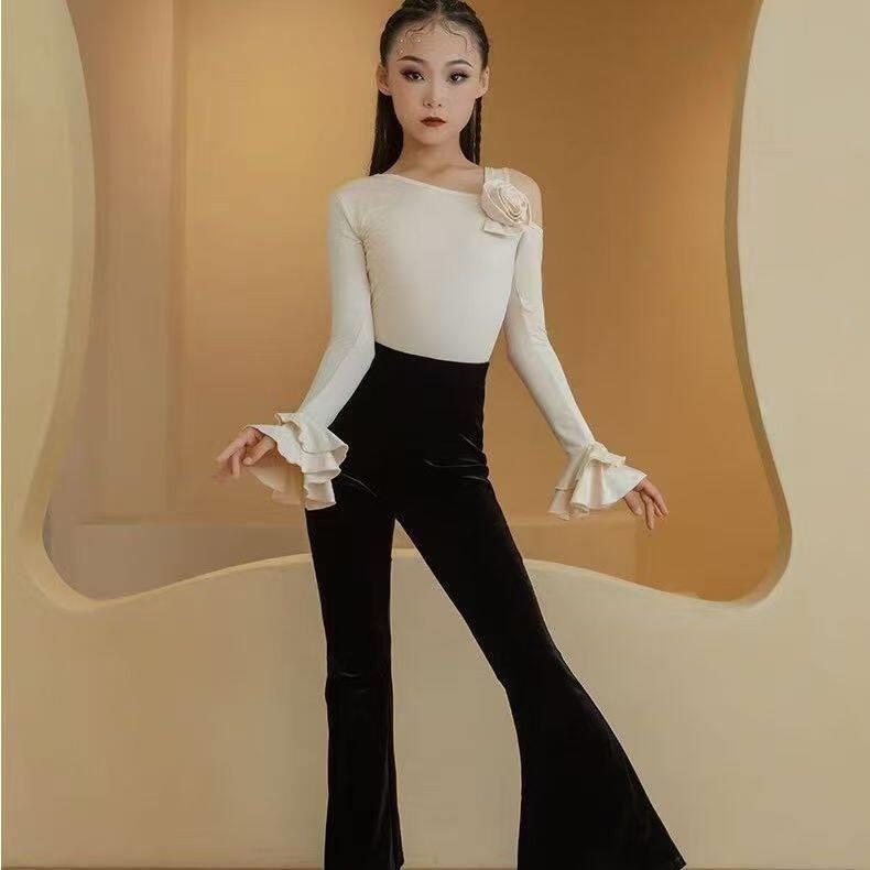 2025春夏秋冬新款拉丁舞服装儿童拉丁舞服练功服舞蹈服拉丁裤装