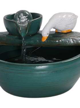 陶瓷悬浮流水招财小型桌面摆件家居喷泉客厅加湿办公室开业礼品