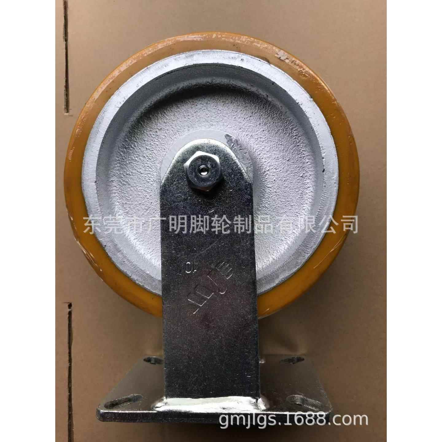 厂家生产6×3万向脚轮铸铁聚氨酯PU固定定向轮模板机器设备轮