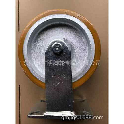 厂家生产6×3万向脚轮铸铁聚氨酯PU固定定向轮模板机器设备轮