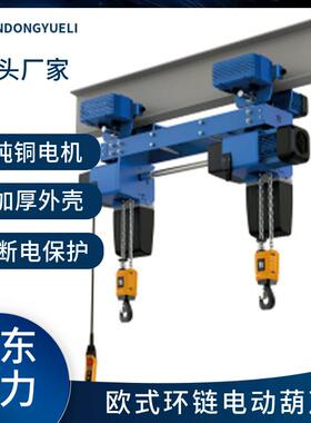 山东越力电动葫芦厂家125kg250k挂钩式固定式遥控环链电动葫芦