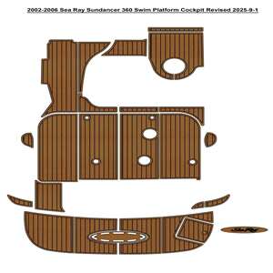 2002-2006 Sea Ray Sundancer 360 游艇船舶EVA柚木地板亚马逊