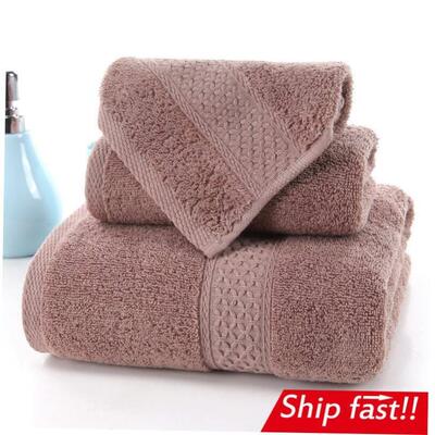 3pcs set cotton beach bath face towel 全棉毛巾浴巾三件套