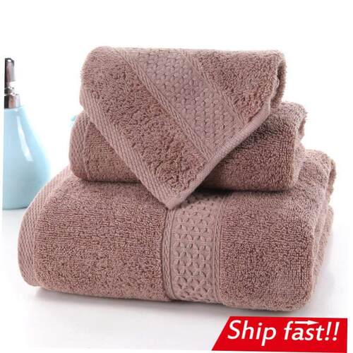 3pcs set cotton beach bath face towel 全棉毛巾浴巾三件套