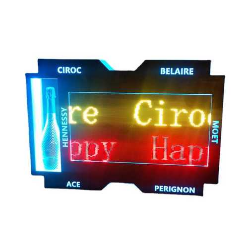 LED滚屏幕香槟发光酒座发光亚克力酒架酒吧编程手举牌酒道具