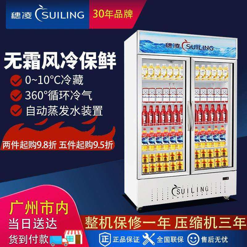 穗凌立式冷柜 LG4-900M2/W风冷无霜保鲜冰柜 双门饮料冷藏展示柜