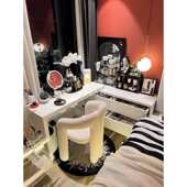 网红化妆凳子设计师现代简约卧室家用轻奢梳妆靠背梳妆台椅子奶油