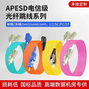 APESD LC光纤跳线OM3多模千兆万兆SC FC阻燃LSZH国标电信级