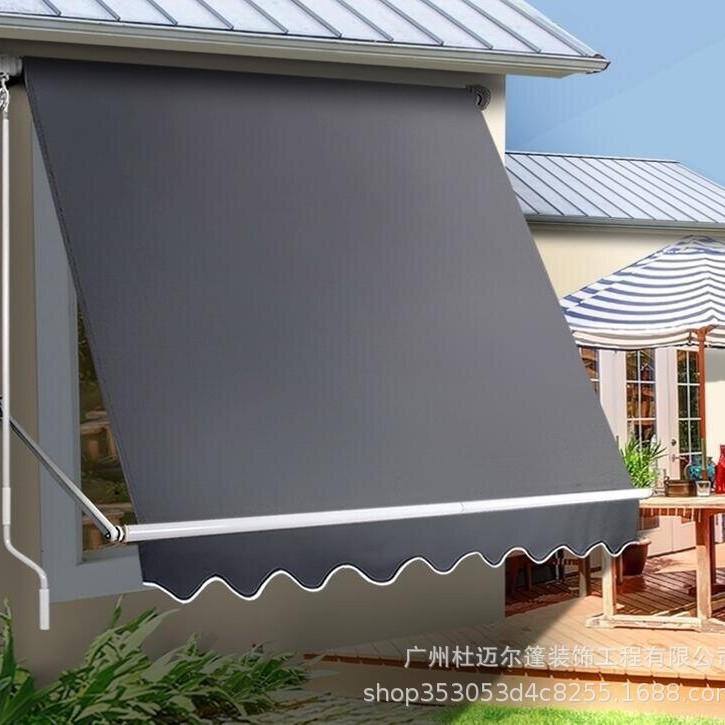 高端伸缩式遮阳篷网红撑杆式装饰伞篷摆法式摆臂遮雨伞斜撑篷