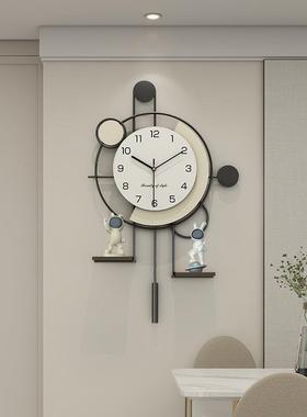 钟表挂客厅225新款简约现SPV代卡通摆件网红装时饰钟大0气挂墙钟