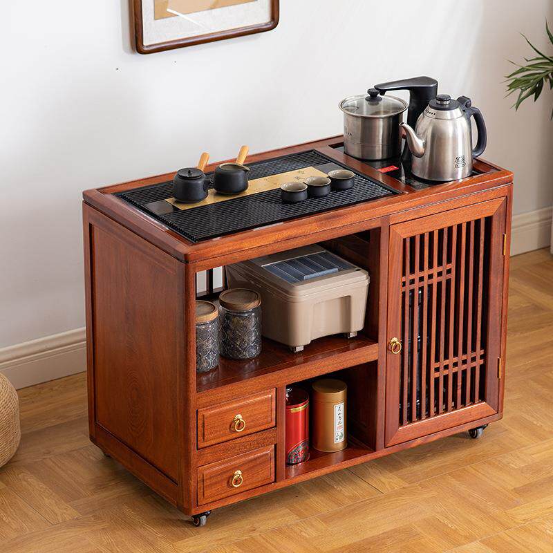 非洲花梨木全实木茶车电木款泡茶一体桌子移动烧水壶全自动小茶台
