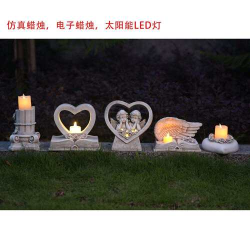 跨境烛台天使家居摆件仿古树脂工艺品桌面创意花园天使雕塑装饰品