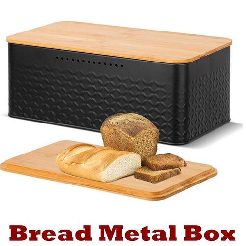 Bread Metal Box Bin Bread Storage Container Holder Breadbox