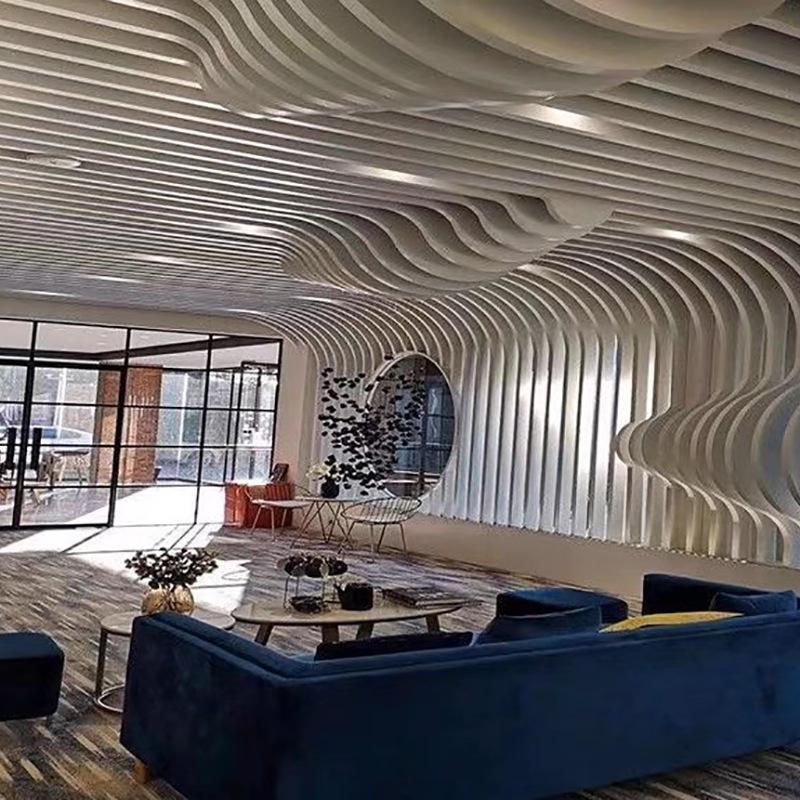 铝单板波浪弧形氟碳铝单板冲孔雕刻铝天花幕墙门头装饰铝装修材料