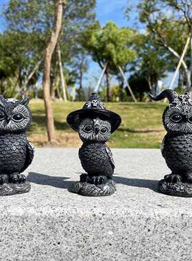 新款直销新款独立站万圣节魔法猫咪树脂工艺品摆件动物雕塑桌面装