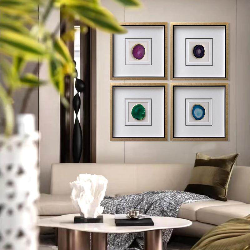 简约现代玛物瑙实MW104术画客厅艺装工置画手制作装饰画创意家居