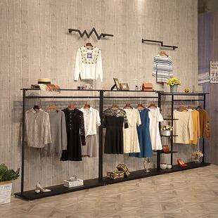 服装店展示架落地式 男装衣架组合店铺陈列货架上墙 女装衣服架子