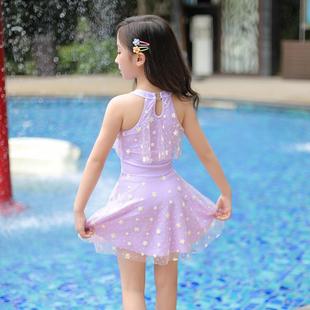 儿童泳衣女孩夏连体游泳衣宝宝202年新款 洋气中大童温泉公主泳装