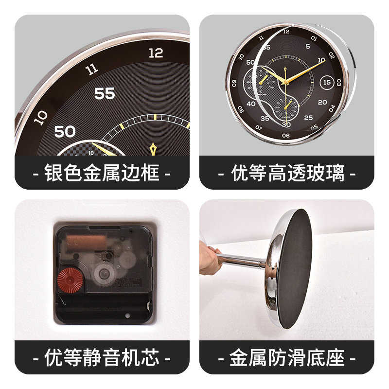现代简约家居创意静音落地钟北欧极简温湿度立钟工厂石英钟表