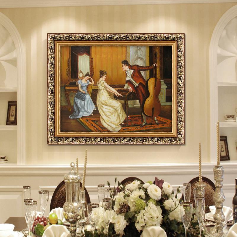 欧美式音乐琴房教室装饰画欧洲人物乐器客厅壁画酒店KTV过道油画