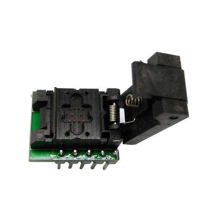HMILU厂家DFN8-0.8翻盖探针转DIP8测试座WSON编程QFN8连接器
