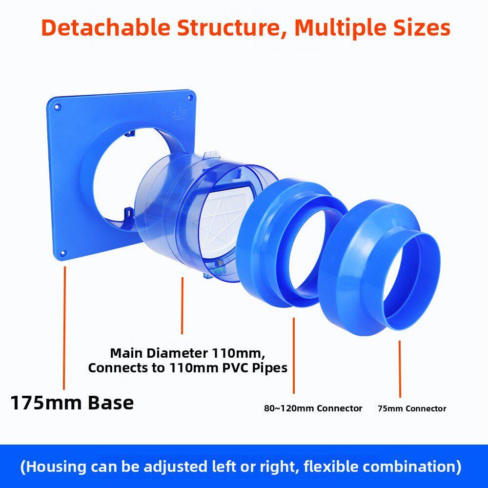 75Pvc 110Pvc浴室排气扇止回阀80Mm100Mm浴室加热器止回阀通用塑
