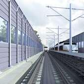 铁路干涉型隔音墙 铁路隔声屏 铁路声屏障 立柱铁路轨道隔音屏障