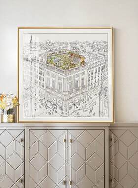 轻奢丝屋顶花园客厅沙发背景墙画餐厅装饰画卧室挂画创意精致壁画