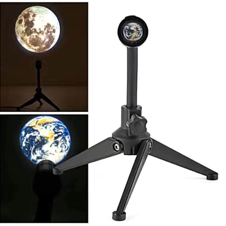 跨境USB插电月球地球投影灯直播背景灯卧室家居拍照创意氛围夜灯