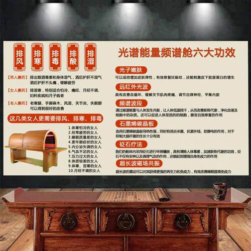 光谱能量频谱舱海报排风寒毒酸排湿贴纸中医养生理疗馆装饰挂图