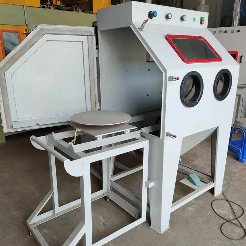 手动喷砂机硅胶模具喷砂机无尘喷砂鼎成推车转盘式喷砂机配件磨料