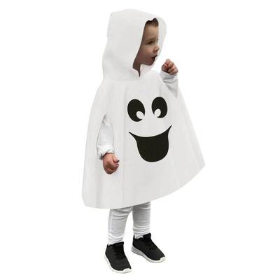 Kid Halloween Costume Ghost Print Hood Cape Cosplay Clothes