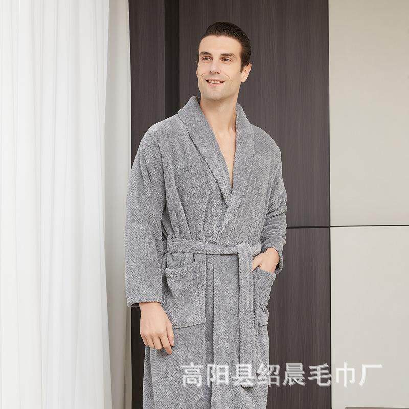 珊瑚绒浴袍吸水厂家不掉毛睡袍舒毛绒/玩偶/公仔/布