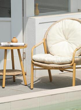 阳台小桌椅小型沙发MQ-果壳躺椅看椅书外户喝茶休闲子藤编庭院花