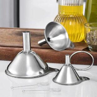 Set Spill Wine Funnels Oil Steel Stainless Piece Funnel