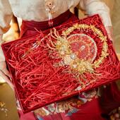 四时吉祥团扇diy材料包新娘结婚红色流苏重工刺绣明制中式 婚新品