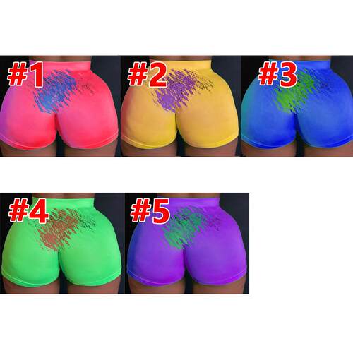 Women's tight shorts with printed shorts and yoga pants
