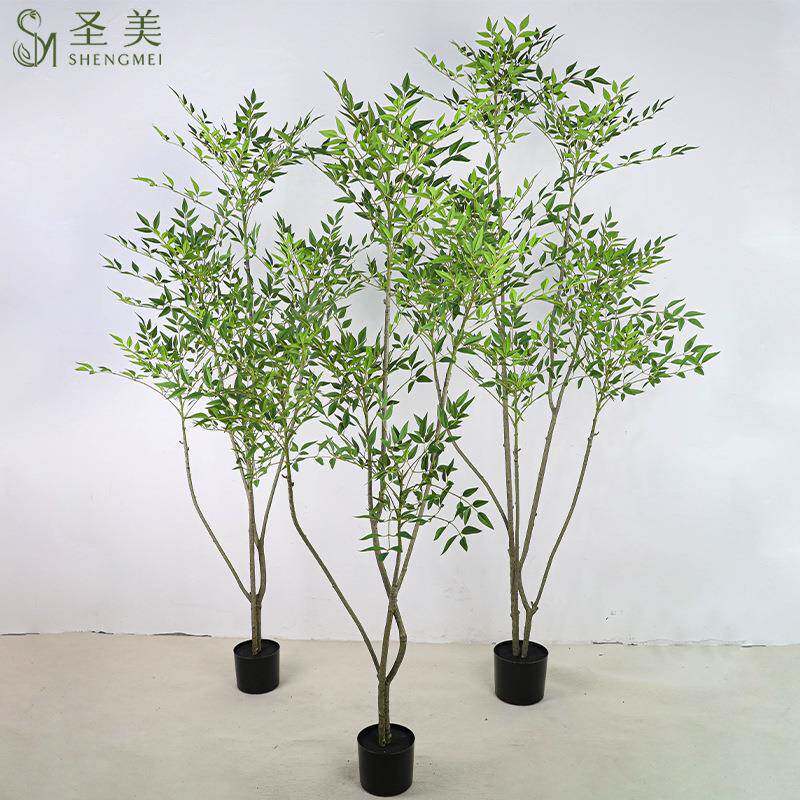 仿真南天竹绿植物室内客厅装饰摆件新中式植物酒店样板间摄影家居