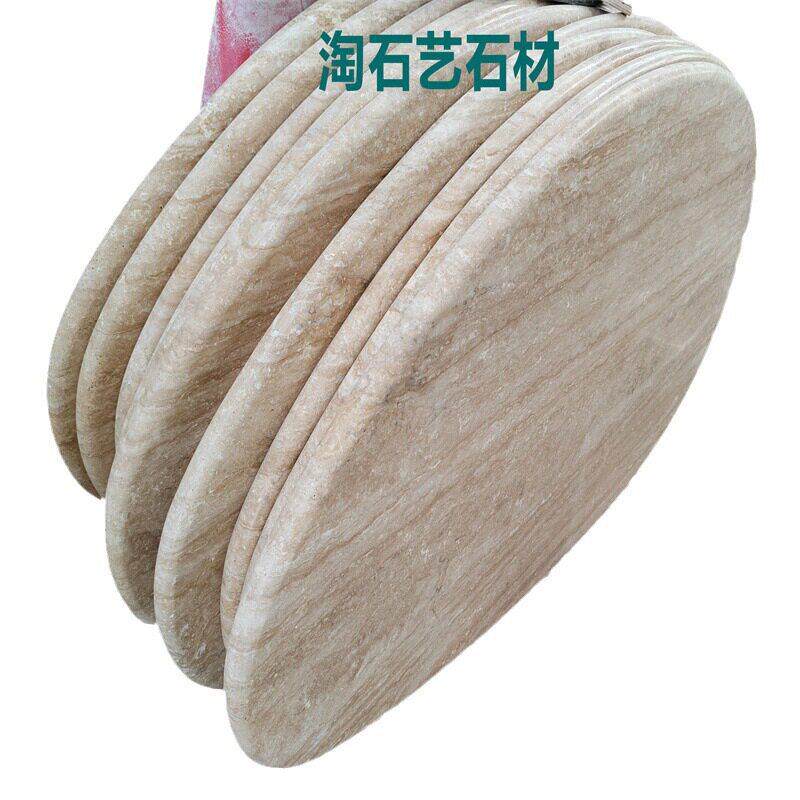 时尚米黄洞石餐桌设计定装异型家装别墅天然大理石背景墙爱马灰地