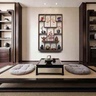 新置式 实木ZEN宝博古架壁挂多中阁客厅墙上物架简约现代展示架茶